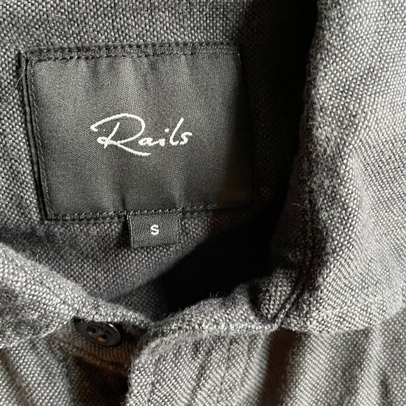 Luxury Rails Men's Wyatt Shirt in Black Chambray Cotton-Size Small - Picture 3 of 13